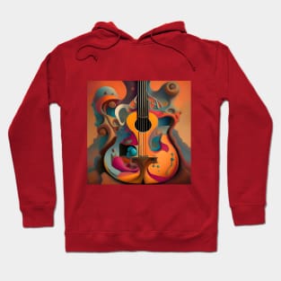 Surrealistic Guitar Abstract Landscape Hoodie